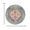 Homeroots 5 ft. Round Ivory & Light Blue Distressed Area Rug 385551 - alternate 9